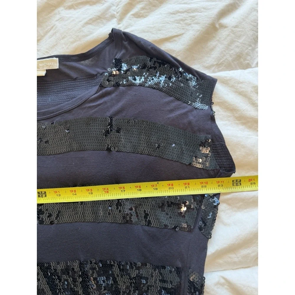 Michael Kors Women Sequin Dress Tunic Size Small Cocktail Black Sexy Preppy Y2K